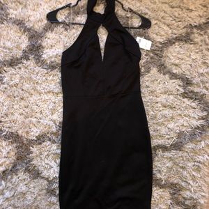 black halter bodycon